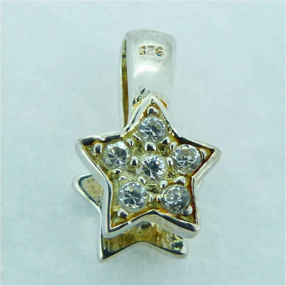 Diamante Star Shaped Sterling Silver Bale