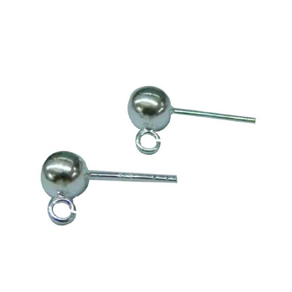 Sterling Silver Ball Stud with Ring <br>Size: 5mm Ball <br> Sold Per Pair <br>**Excludes Butterflies**