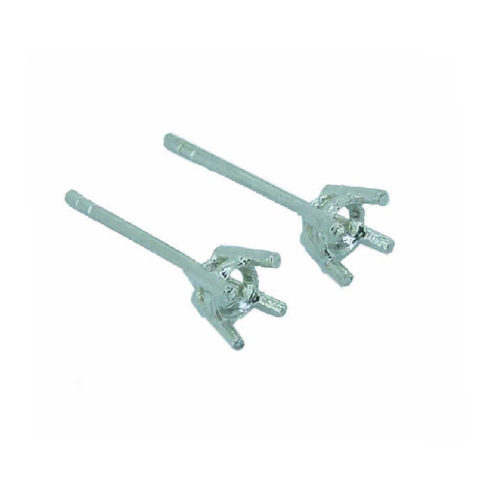 Sterling Silver 4 Claw Collets <br> Per Pair <br> **Excludes Butterflies**