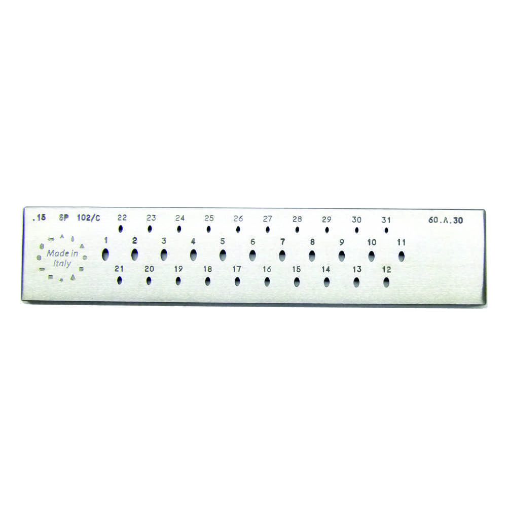 60% Oval Drawplate <br>Size: 3 - 6mm<br>Made in Italy