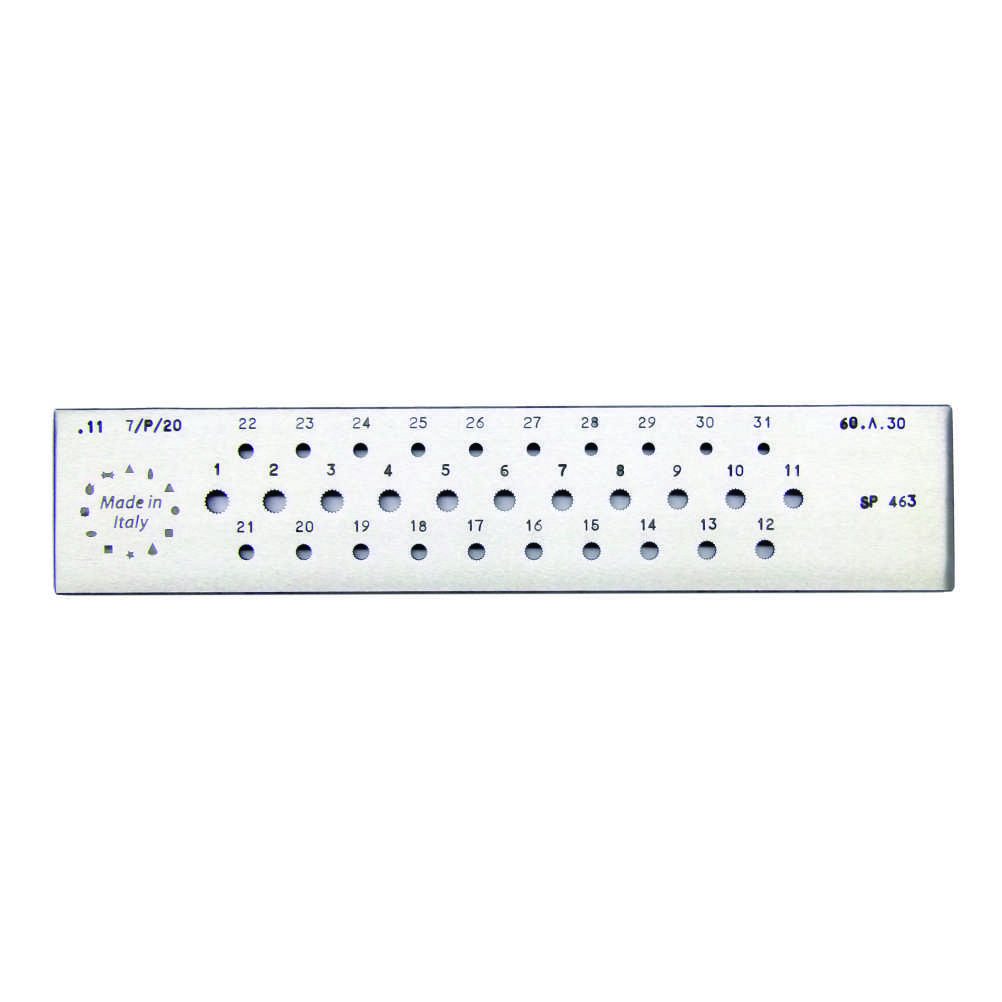 20 Point Star Drawplate <br> Size: 3 - 6mm <br> Made in Italy