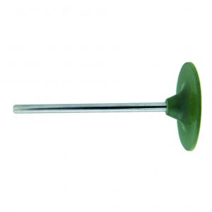 TopStar Mounted Rubber Wheel Thin Flat Green <br> High Shine