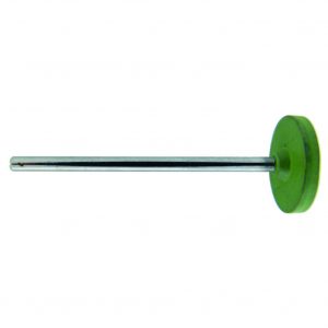 TopStar Mounted Rubber Wheel Small Flat Green <br> High Shine