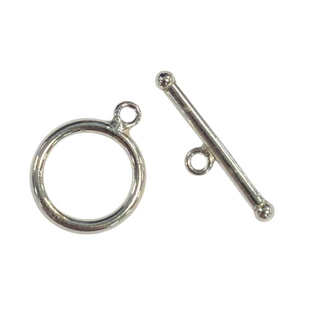Sterling Silver Plain T-Bar & Ring / Toggle Clasp