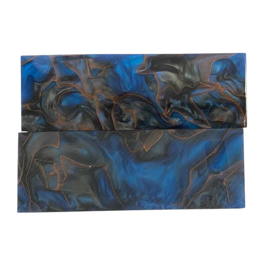 Copper Wave Resin Scales Blue <br> Size: 120 x 40mm <br> Thickness: 8mm